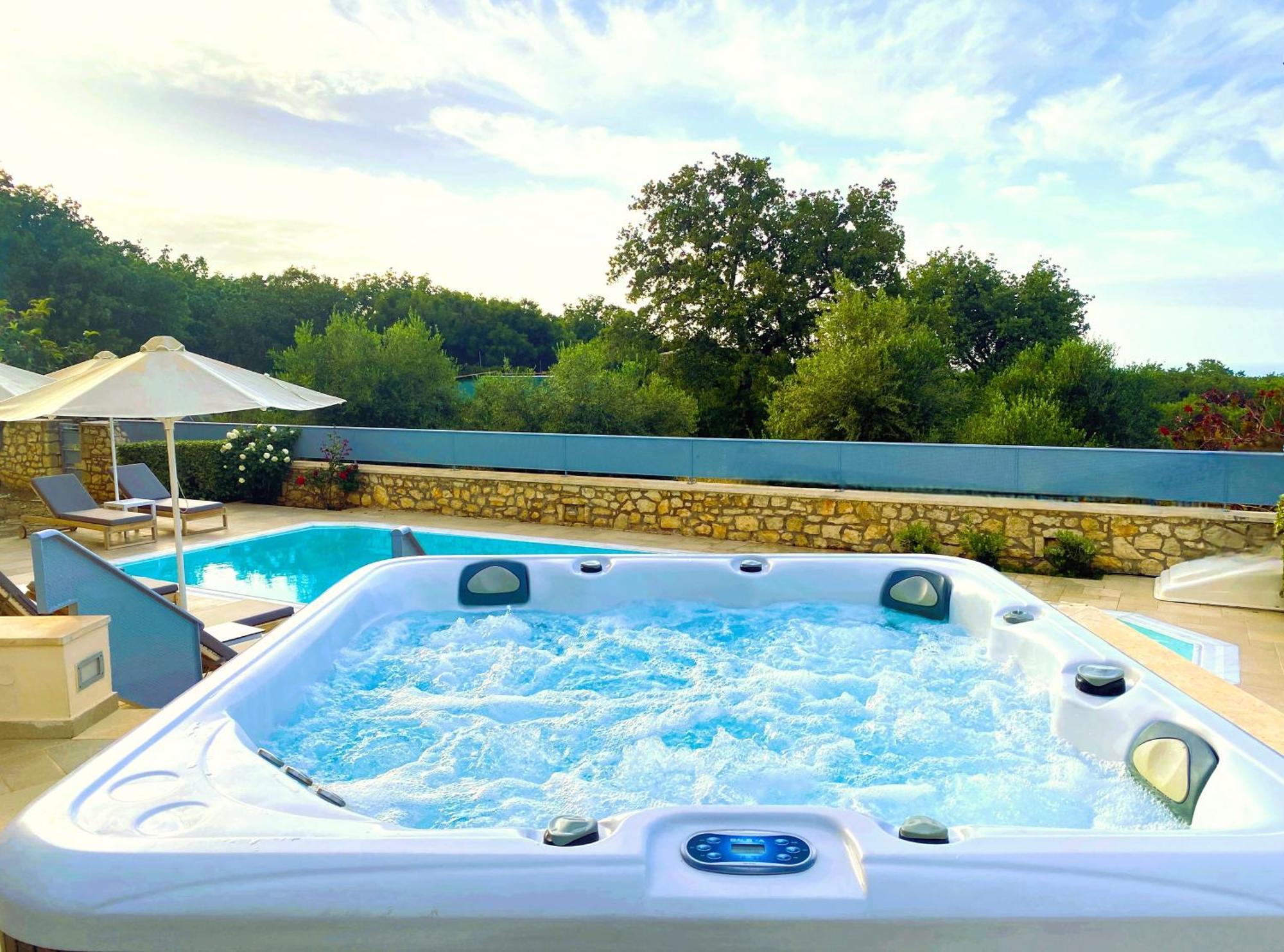 Deluxe Villa Ianthos - Outdoor Hot Tub & Kids Pool Gallos Bagian luar foto